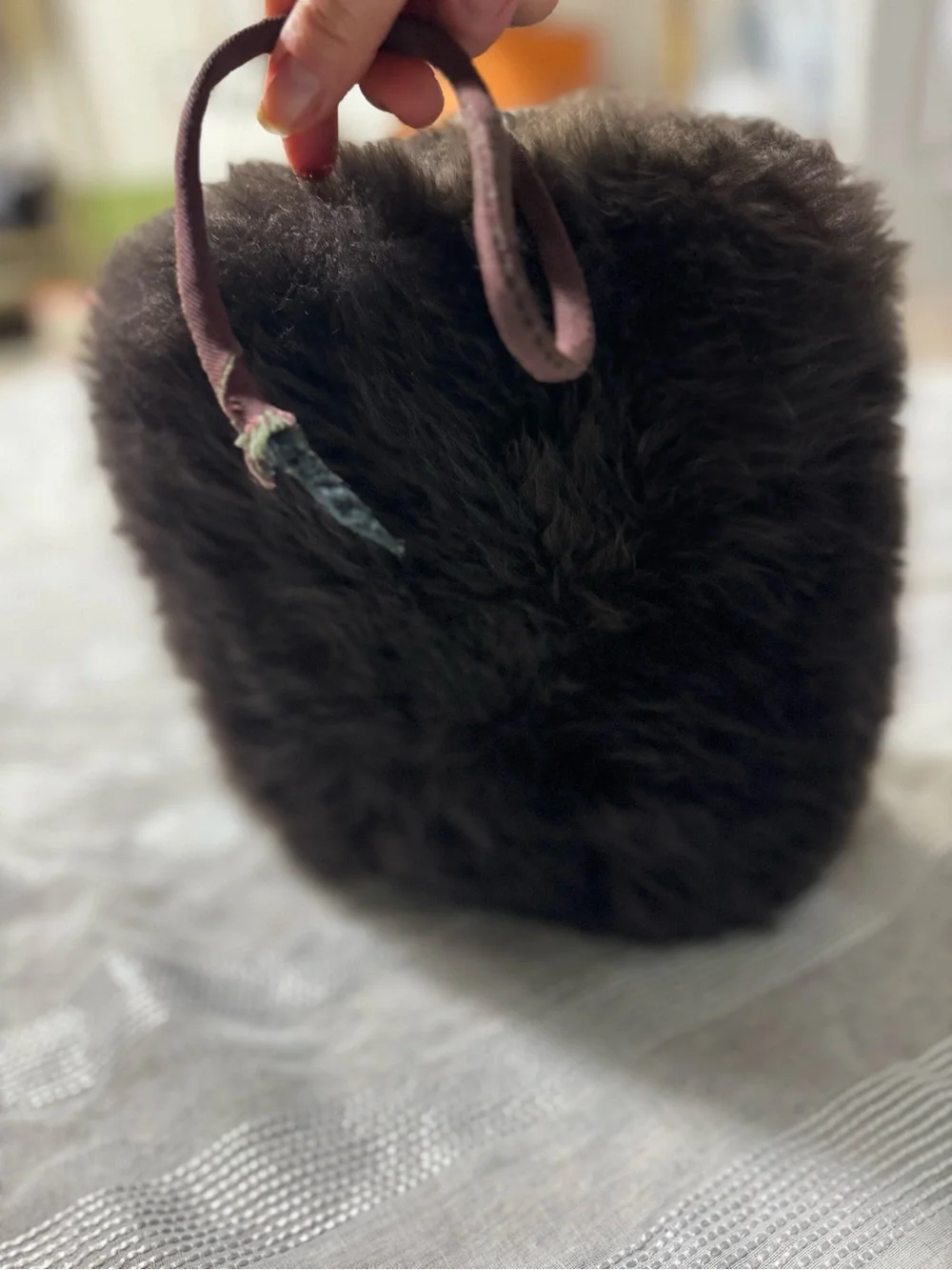 Vintage muffin cuff Faux Fur Accessory - Dark Brown